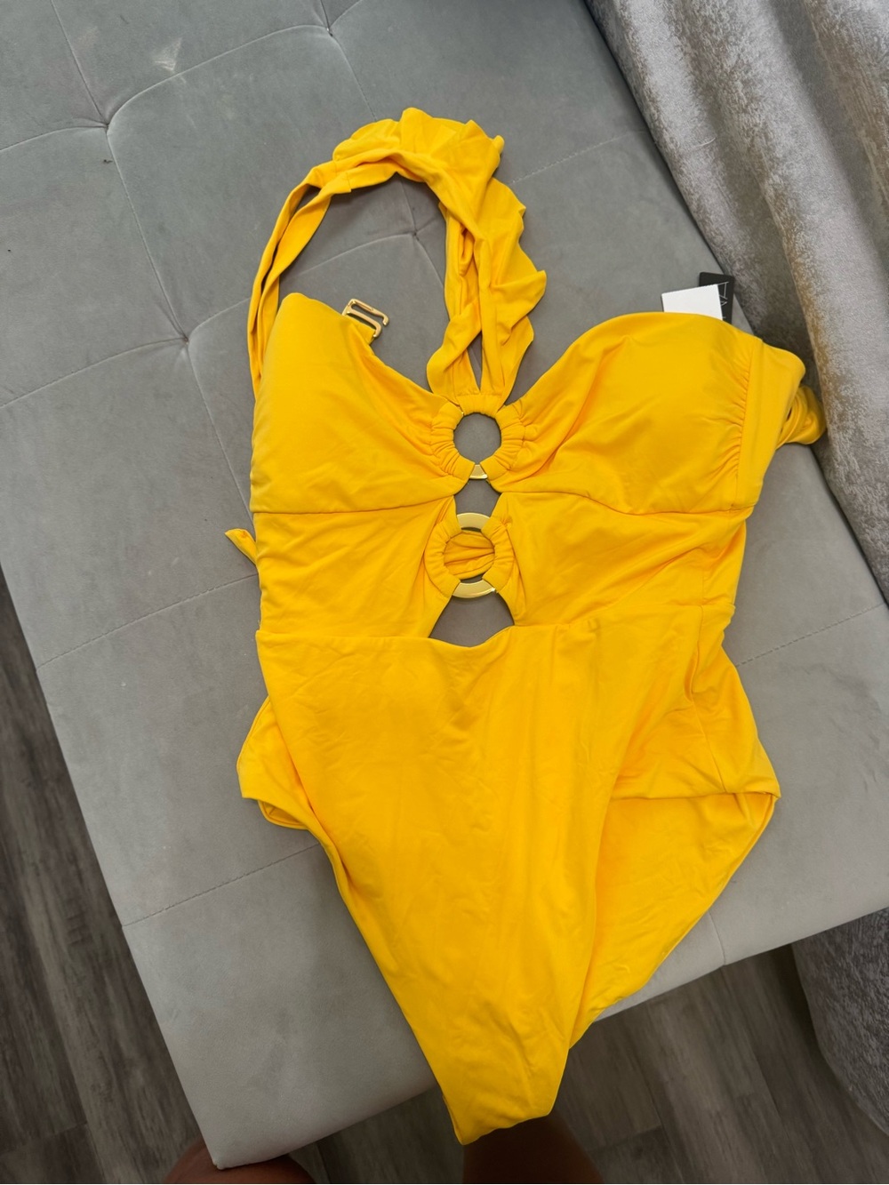 Soluna Yellow One-Piece with Ruffle Neckline